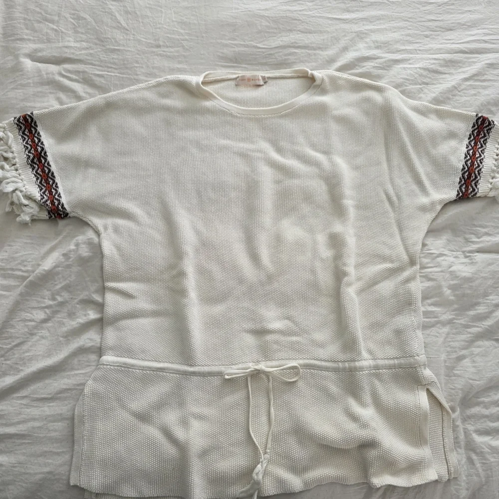 Tory Burch Ganni Fringe Knit Embroidered Top L
